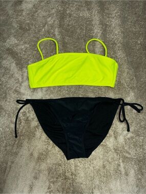 No Boundaries Neon Yellow & Black Two-Piece Bikini